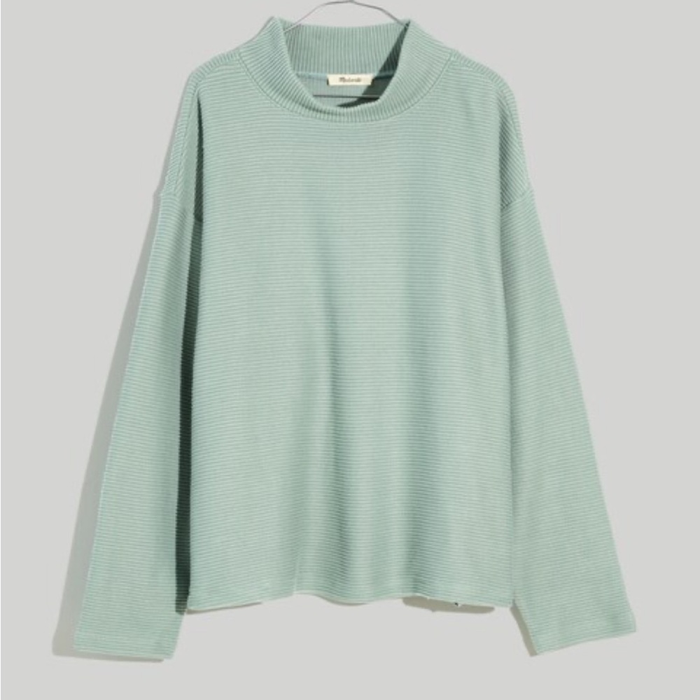 madewell funnel neck drop-shoulder top